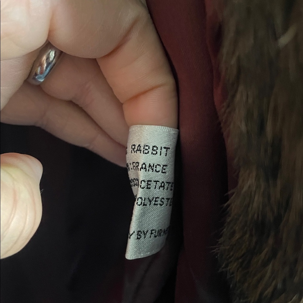 Wilson Suede & leather  Vintage 1990s  Dark Brown Rabbit Fur Coat Size: Medium - Picture 12 of 13